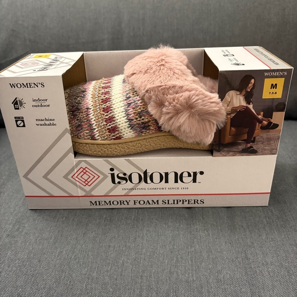 Isotoner Multicolor Knit Memory Foam Slippers